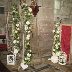 Decoración floral de boda realizada por la floristería de Vigo