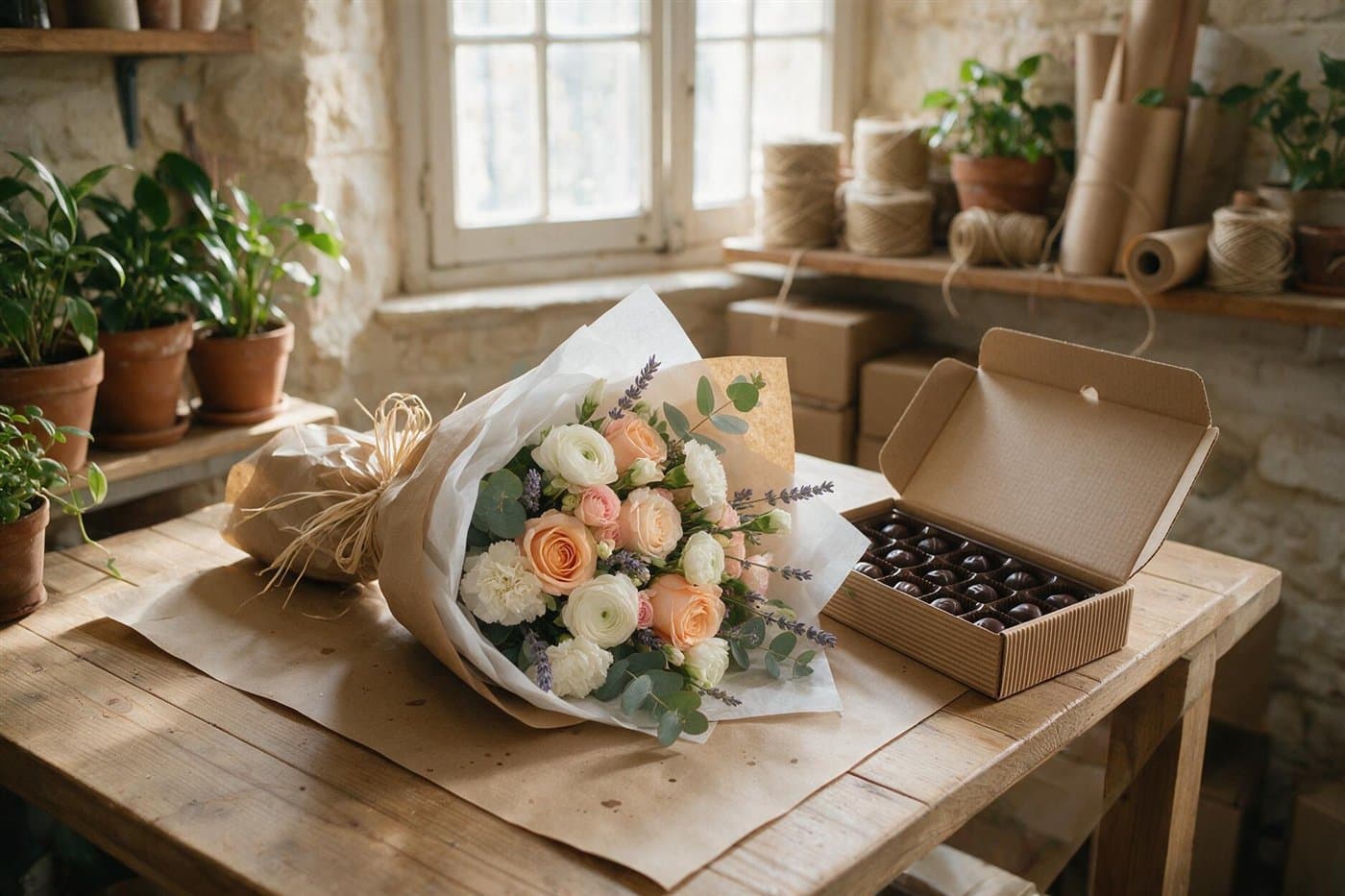 Pedido de flores con detalle listo para su envío a domicilio en Vigo