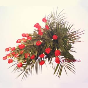 Corona funeraria elaborada por la floristería de Vigo