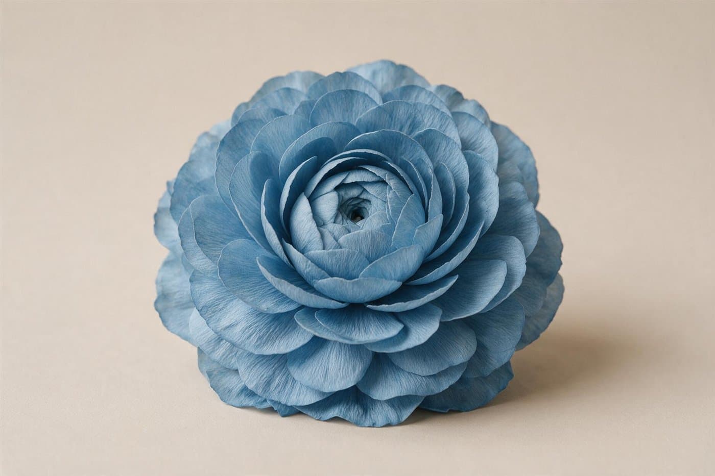 Ramo de novia de rosmelia azul preservada elaborado pétalo a pétalo