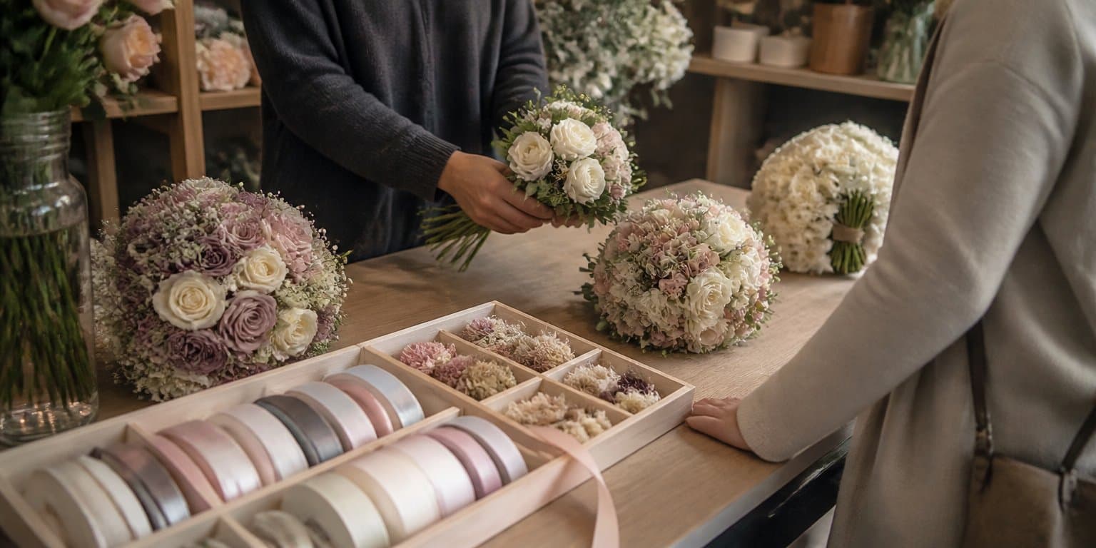 Asesoramiento para escoger el ramo de novia en la floristería de Vigo