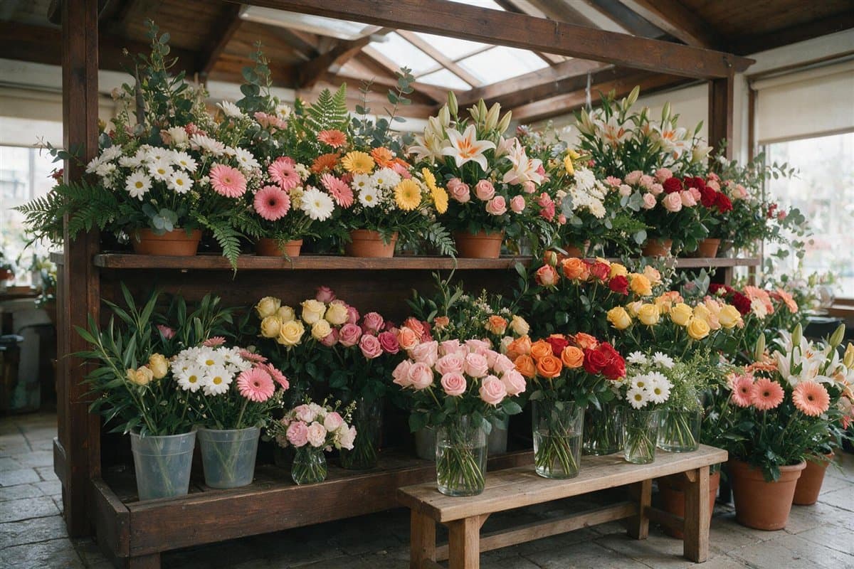 Variedad de flores de distintos países disponibles en la floristería de Vigo